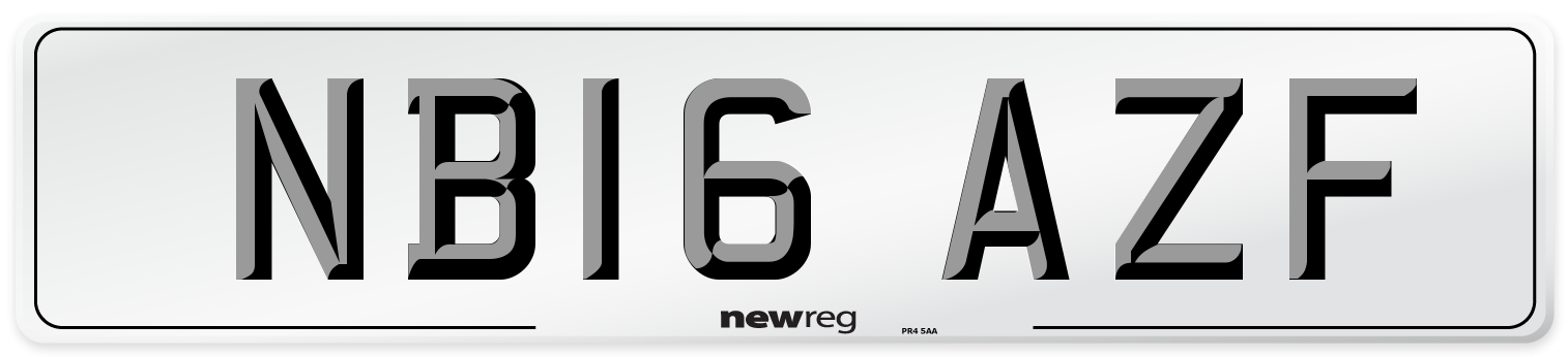 NB16 AZF Number Plate from New Reg